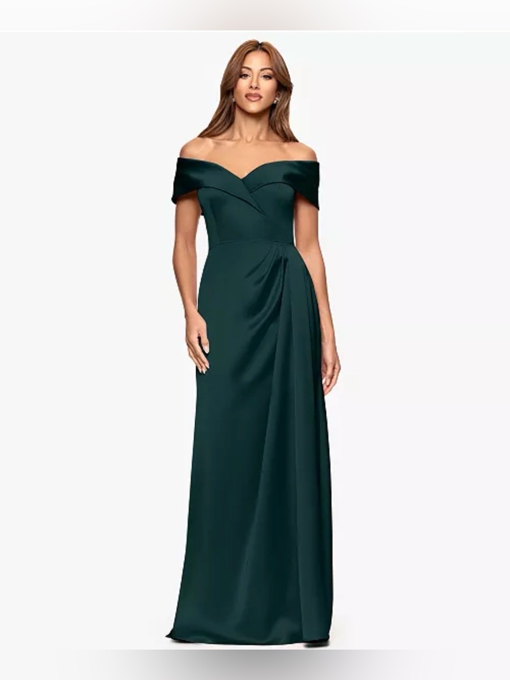 Xscape Off-The-Shoulder A-Line Long Dress Size:14